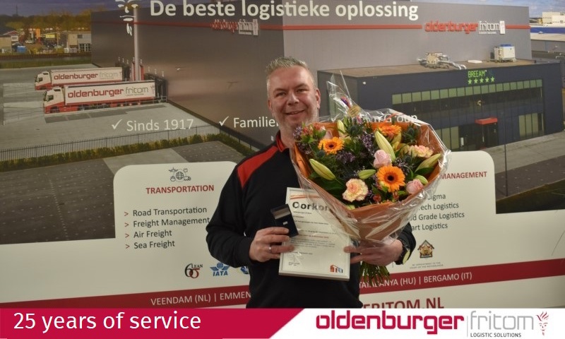 Siebe Grave 25 years of service at Oldenburger|Fritom.