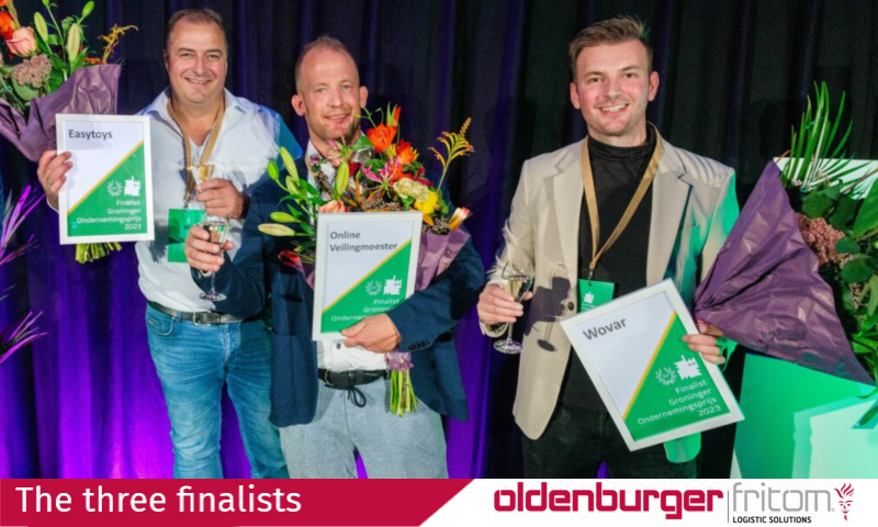 The three finalists of the Groningen Enterprise Award in 2023.